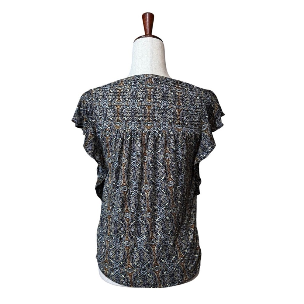 Anthropologie Meadow Rue Marion Pleated Top XS Flutter Sleeves #1651 - Picture 5 of 8